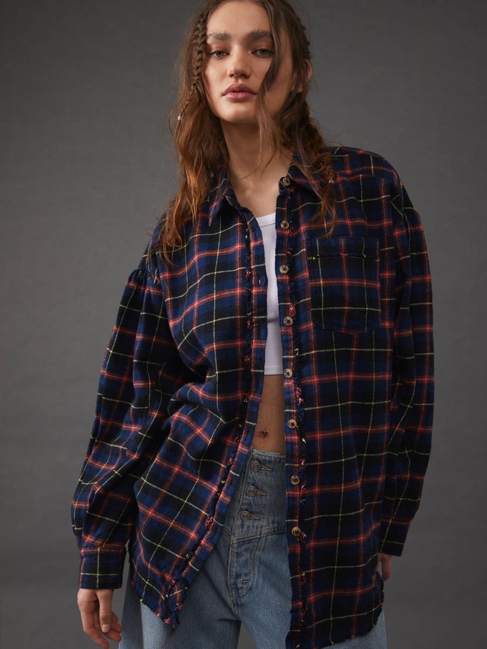 Free People Happy Hour Plaid